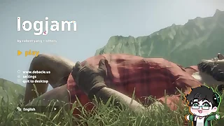 Lumberjack strips in the woods