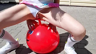 Scalding Stepsister Riding Fitness Ball with Replica PENETRATION